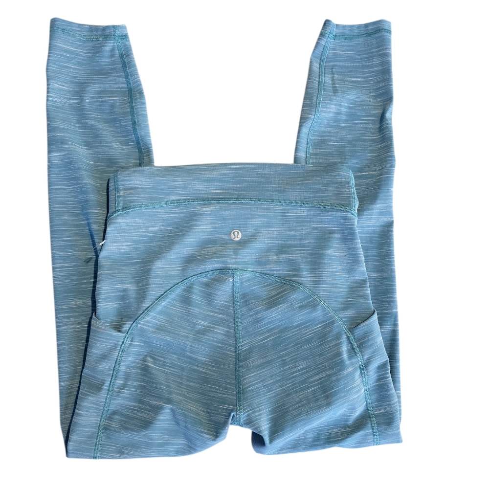 Lululemon Athletica Light Blue Striped Leggings